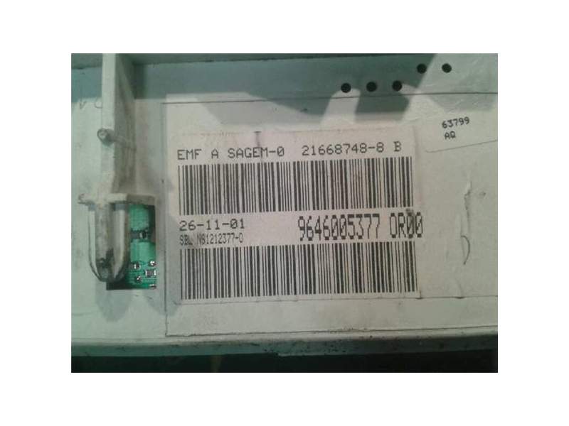 Recambio de pantalla salpicadero para peugeot 206 (1998) referencia OEM IAM 9646005377  