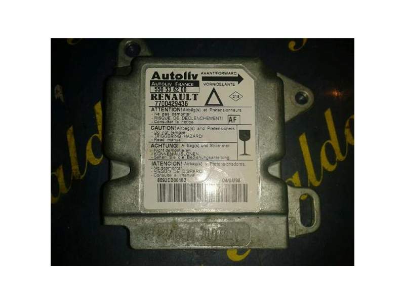 Recambio de centralita airbag para renault laguna (b56)(1994) referencia OEM IAM 7700429436  